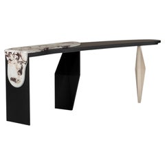Table console moderne pour hommes, marbre Calacatta Viola fait à la main Portugal Greenapple