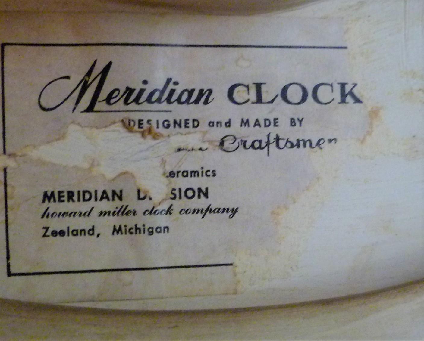 Late 20th Century Modern Meridian Italian Ceramic Wall Clock by Howard Miller, 1970s