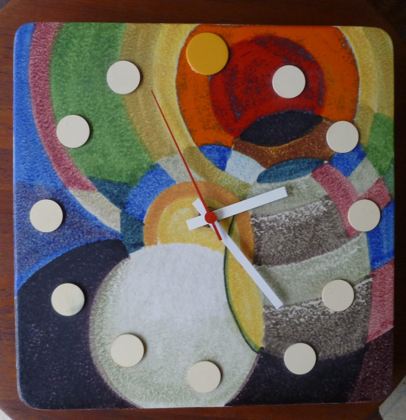 Modern Meridian Italian Ceramic Wall Clock by Howard Miller, 1970s 1