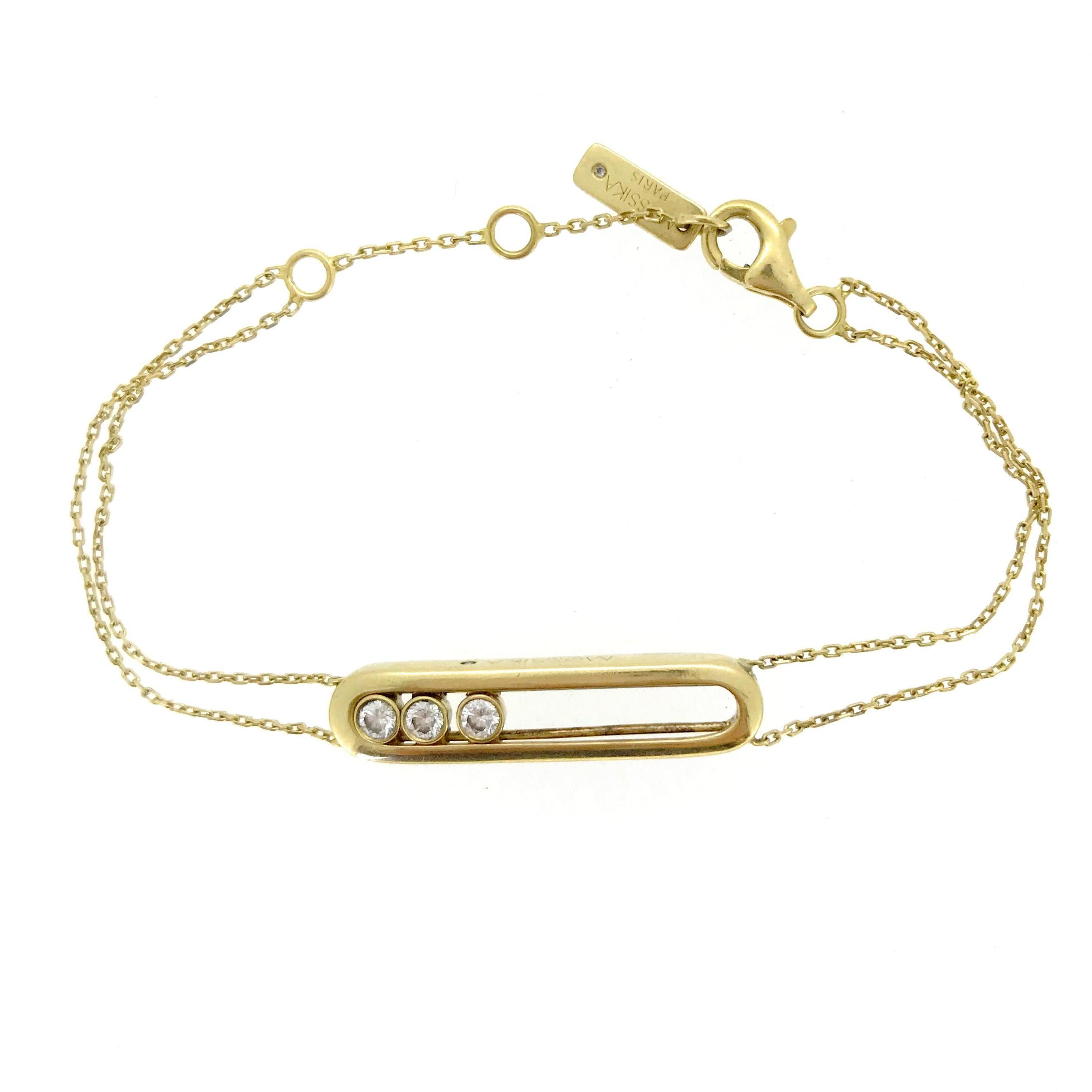 Modern Messika Move Classique Diamond Yellow Gold Chain Bracelet