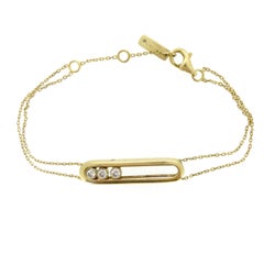 Modern Messika Move Classique Diamond Yellow Gold Chain Bracelet