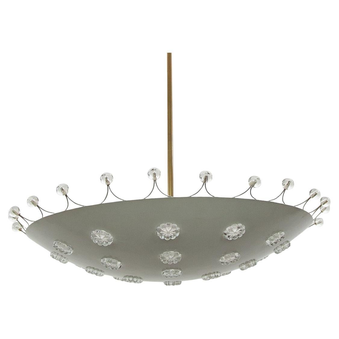 Lampadario moderno in metallo e vetro "Stars", montaggio ad incasso di Emil Stejnar, Austria in vendita