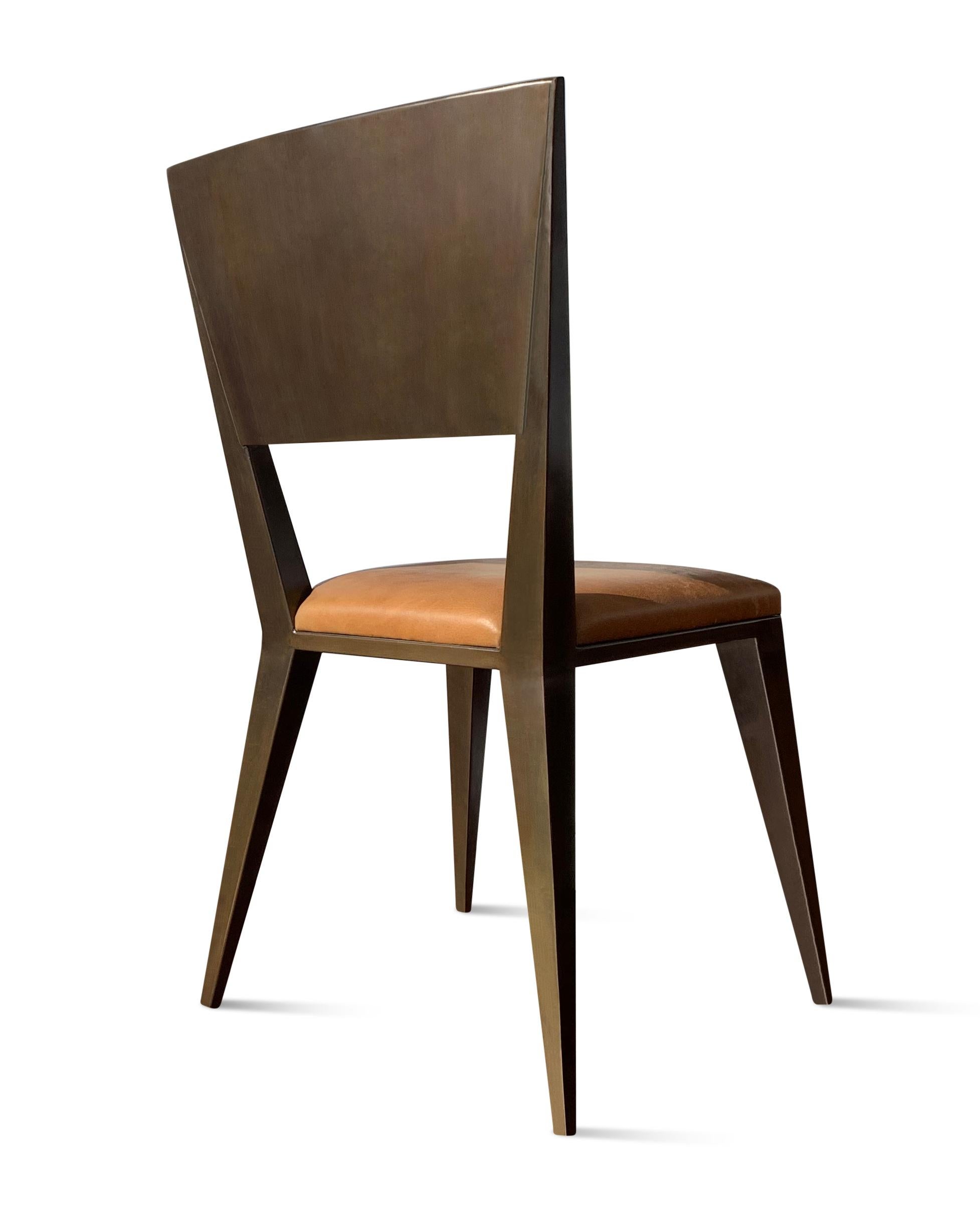 metal and leather dining chairs
