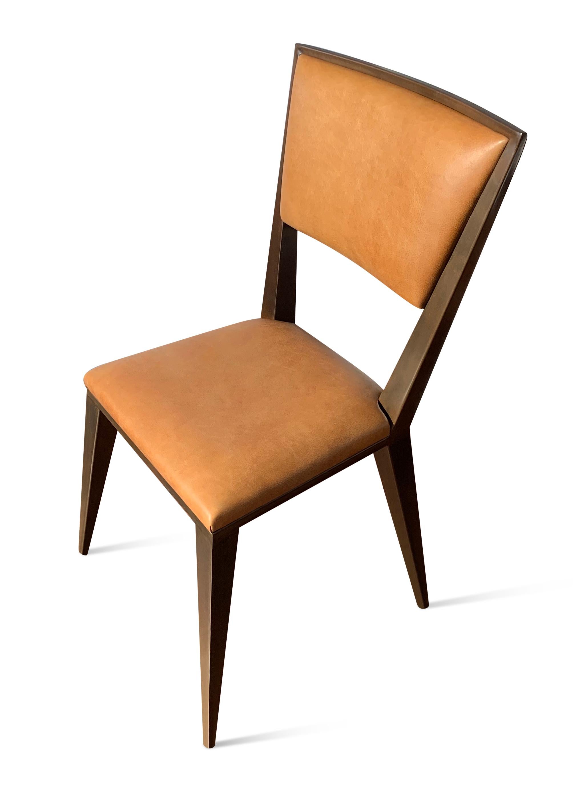 metal leather dining chair