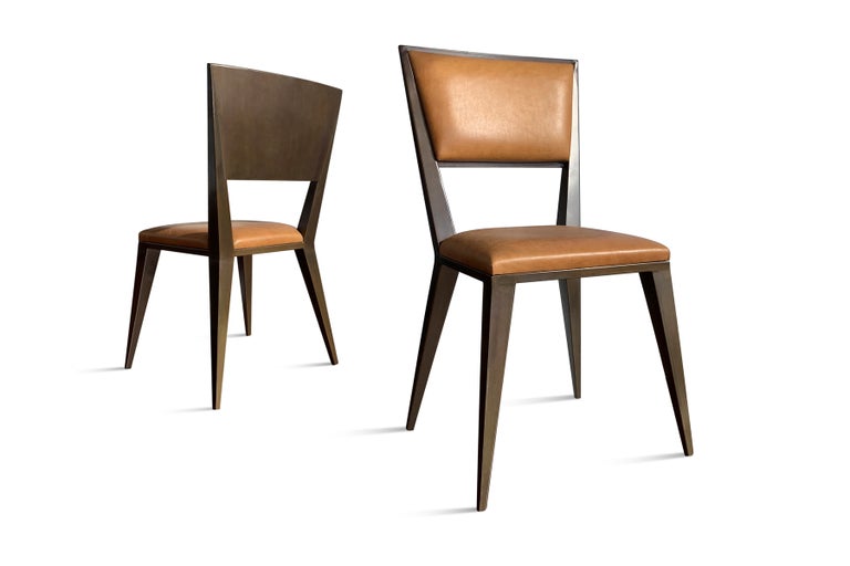 Leather Dining Chair Rodelio, Metal And Leather Kitchen Chairs