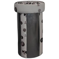 Modern Metal and Upholstery Pouf, 2018