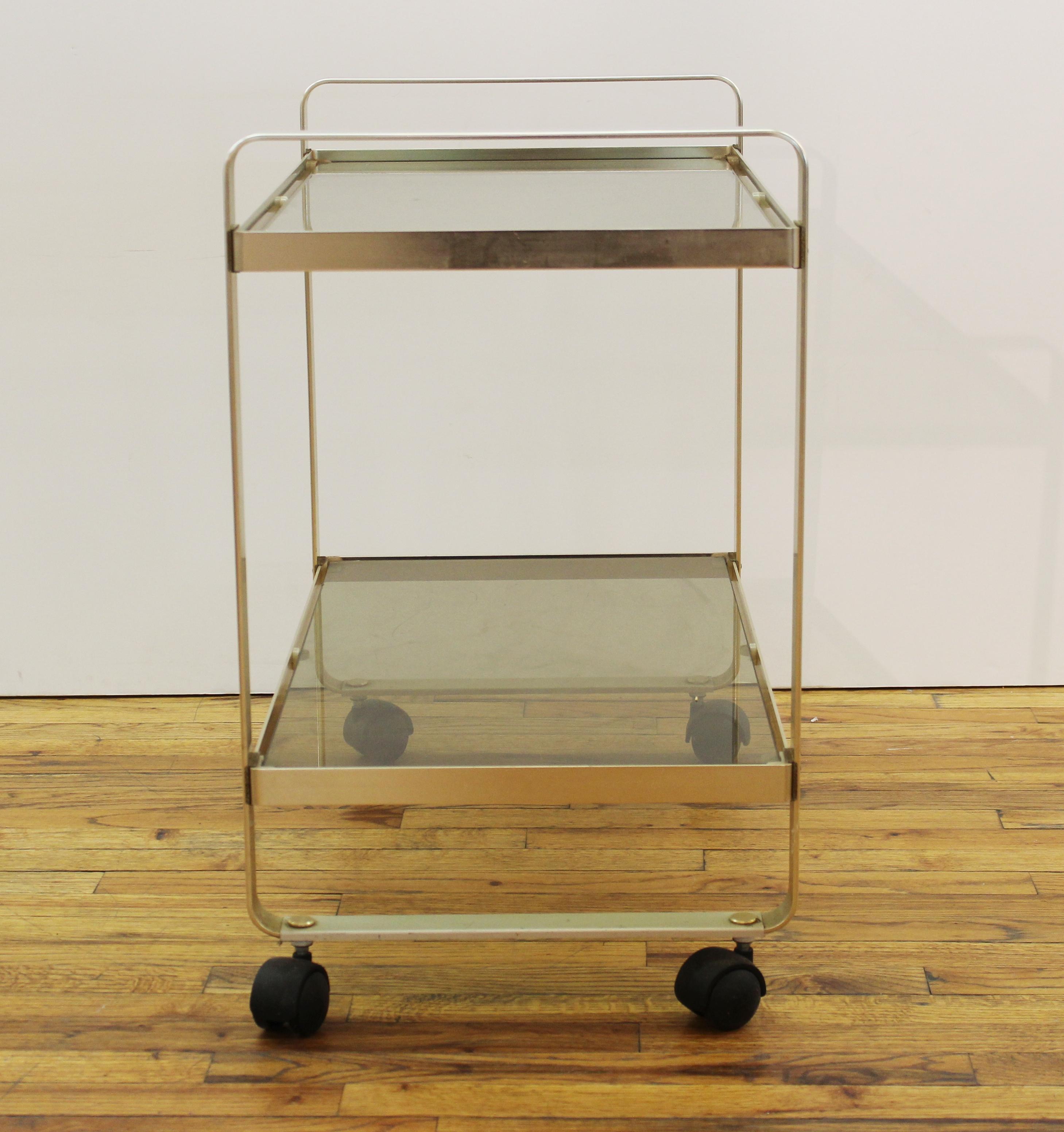 Modern Metal Bar Cart In Good Condition In New York, NY