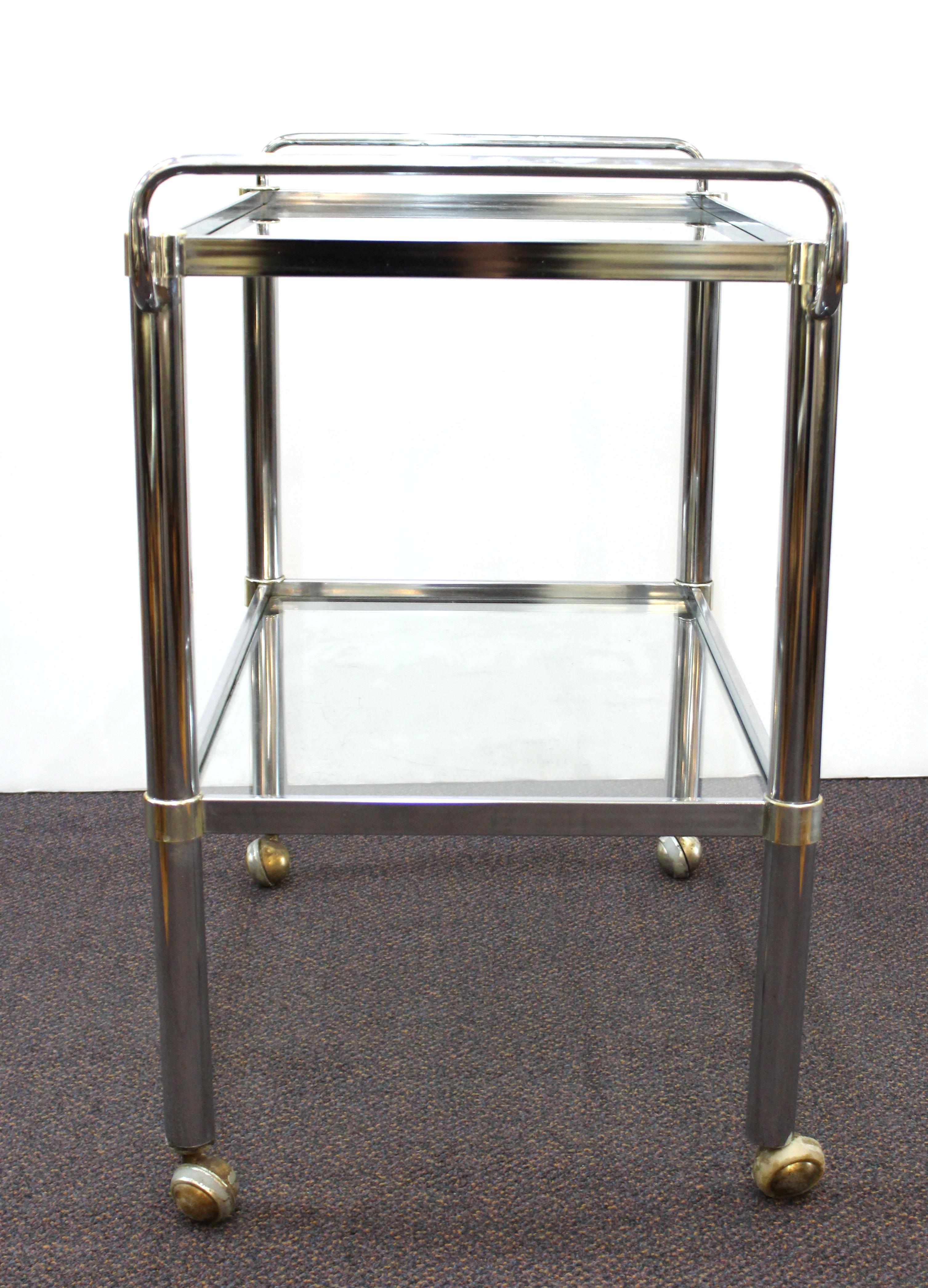 Modern Metal Bar Cart With Glass levels 2