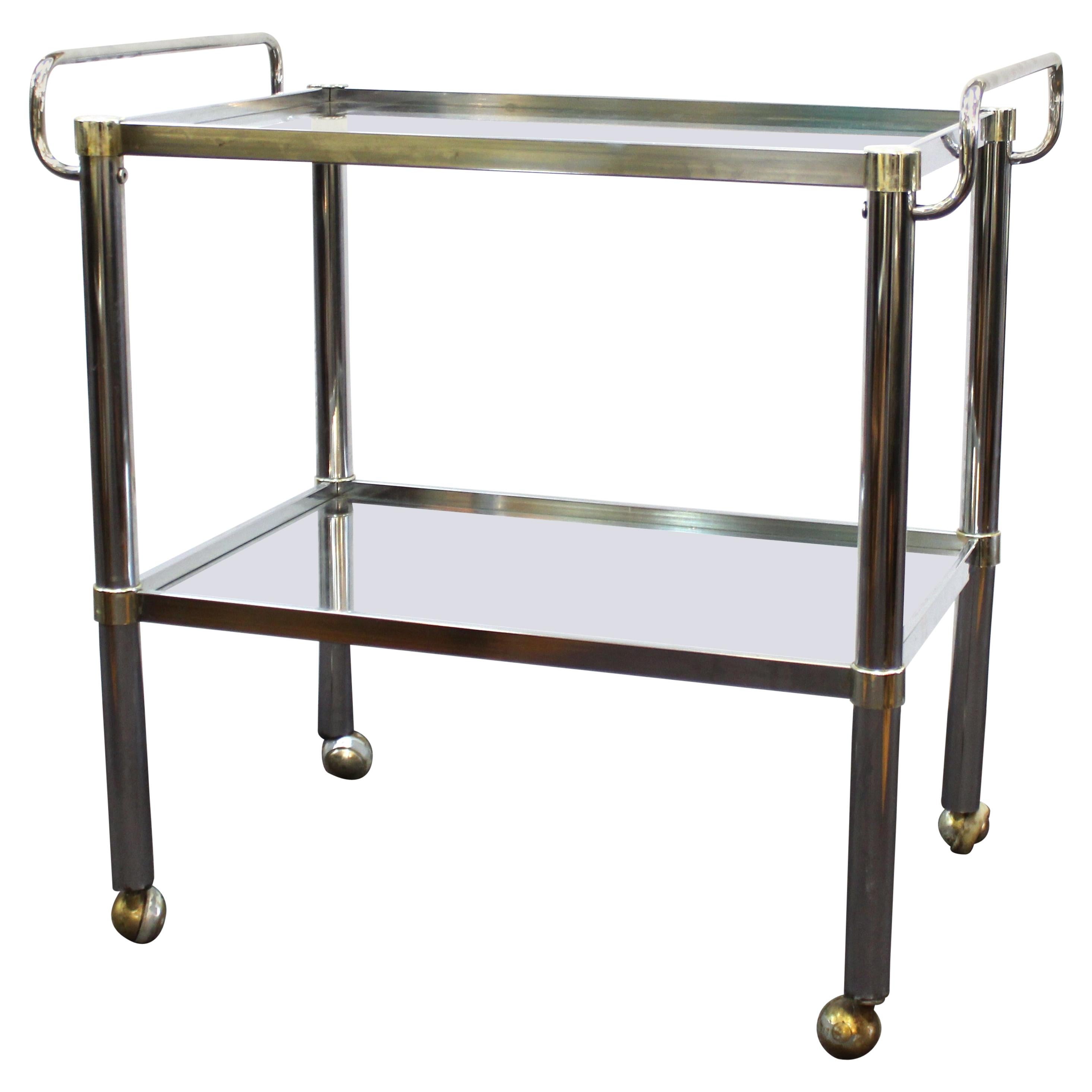 Modern Metal Bar Cart With Glass levels