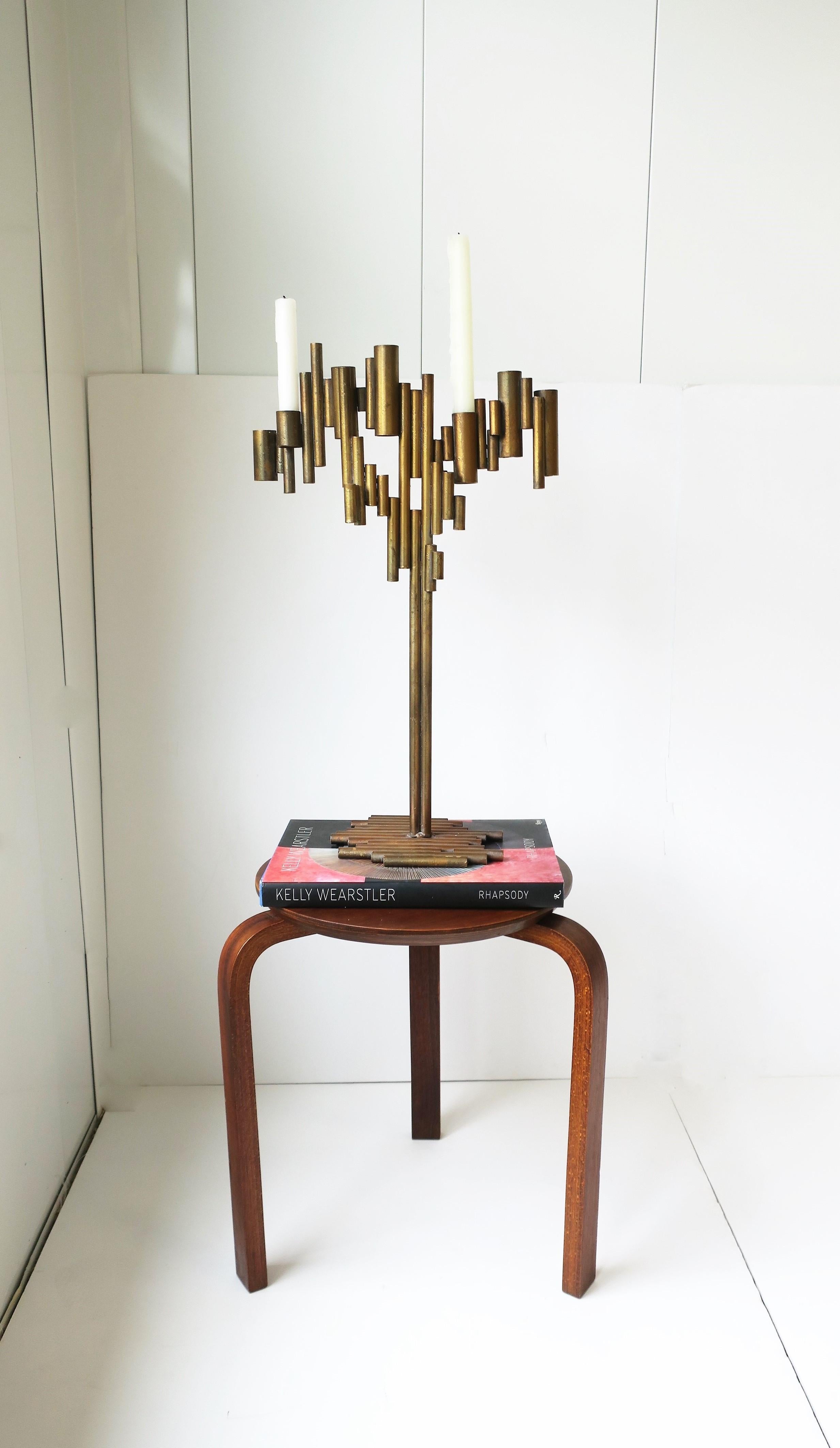 Modern Metal Candelabra Sculpture In Good Condition In New York, NY