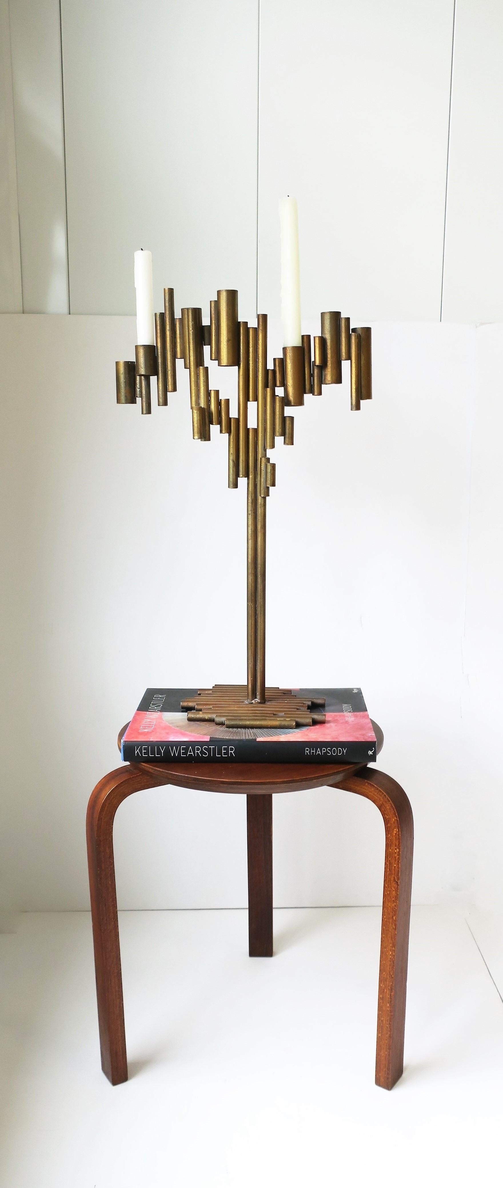 20th Century Modern Metal Candelabra Sculpture