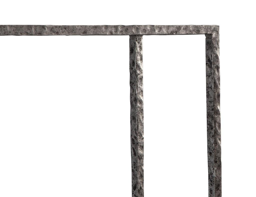 Modern Metal Console Table with Hammered Details by Maitland-Smith 9