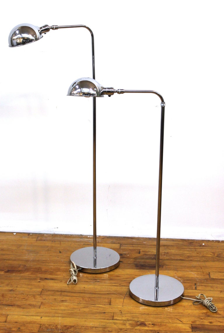 Modern Metal Floor Reading Lamps with Adjustable Height at 1stDibs