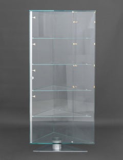 Modern Metal & Glass Illuminated Display Shelf