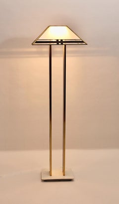 Lampadaire vintage en métal Lucite Albano Poli pour Poliarte, 1970, Italie