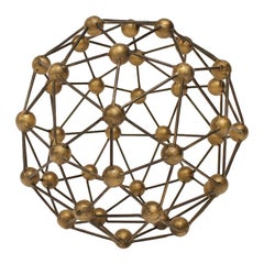 Modern Metal Molecule Sphere Sculpture