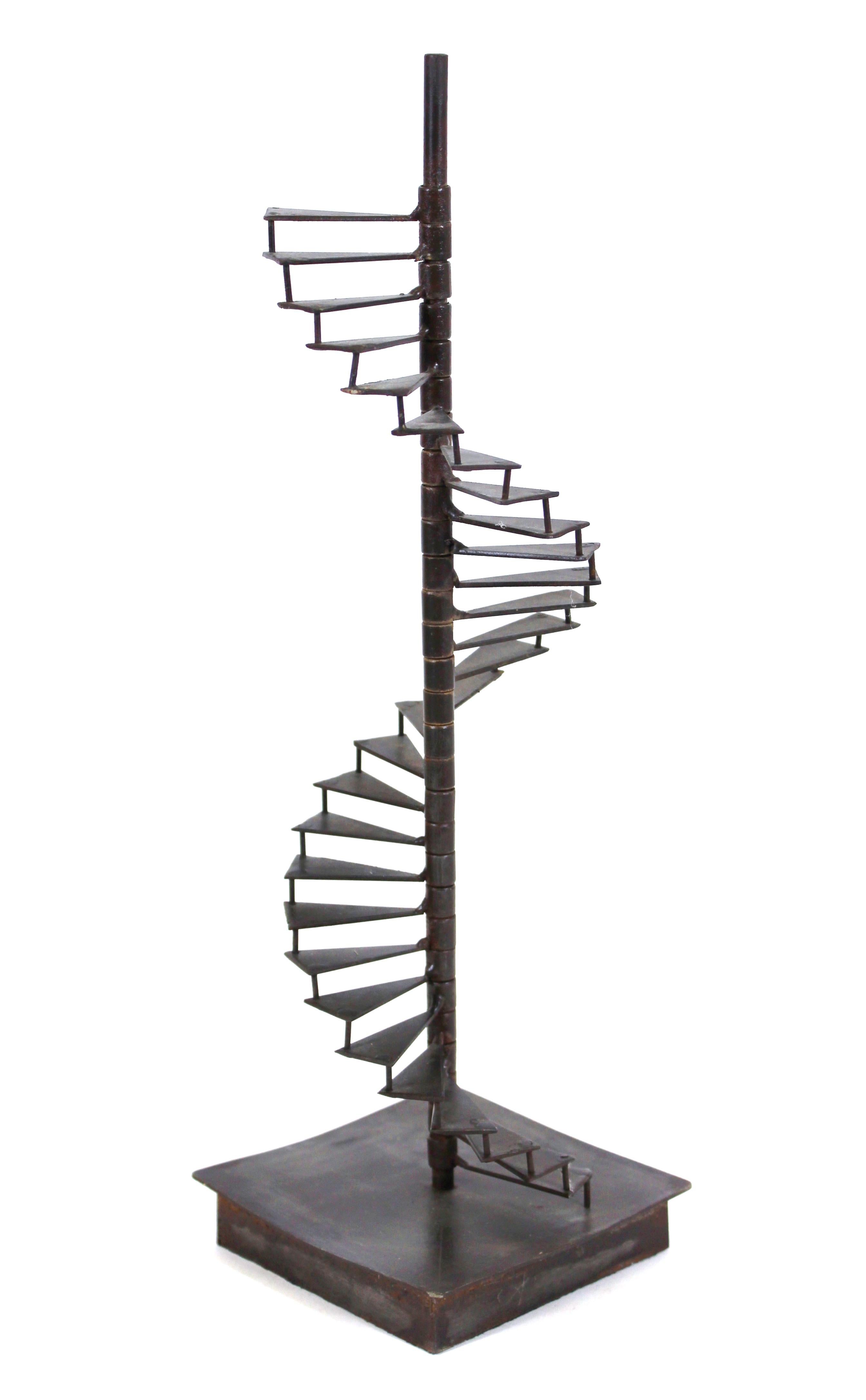 North American Modern Metal Scale Model of Spiraling Staircase