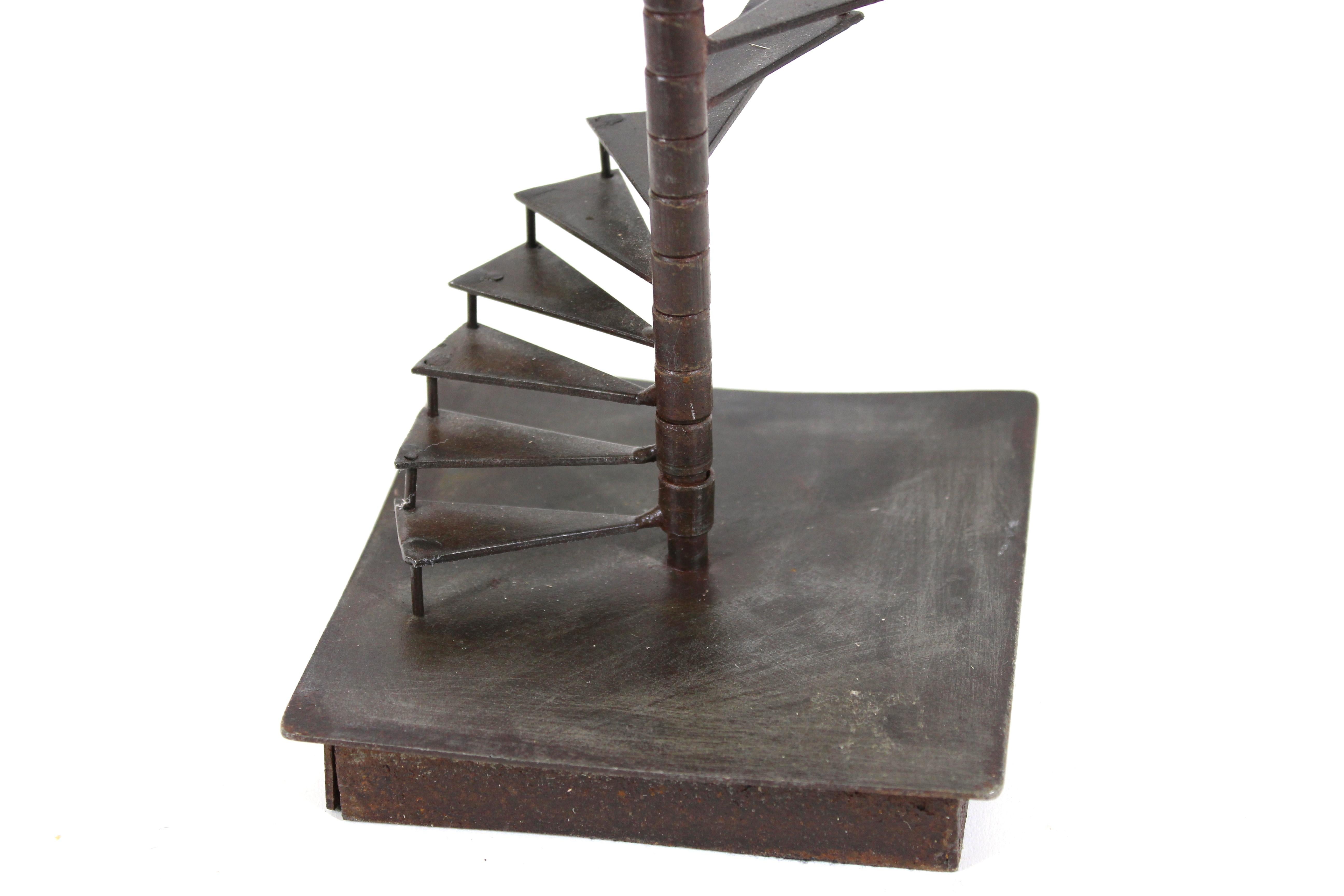 20th Century Modern Metal Scale Model of Spiraling Staircase