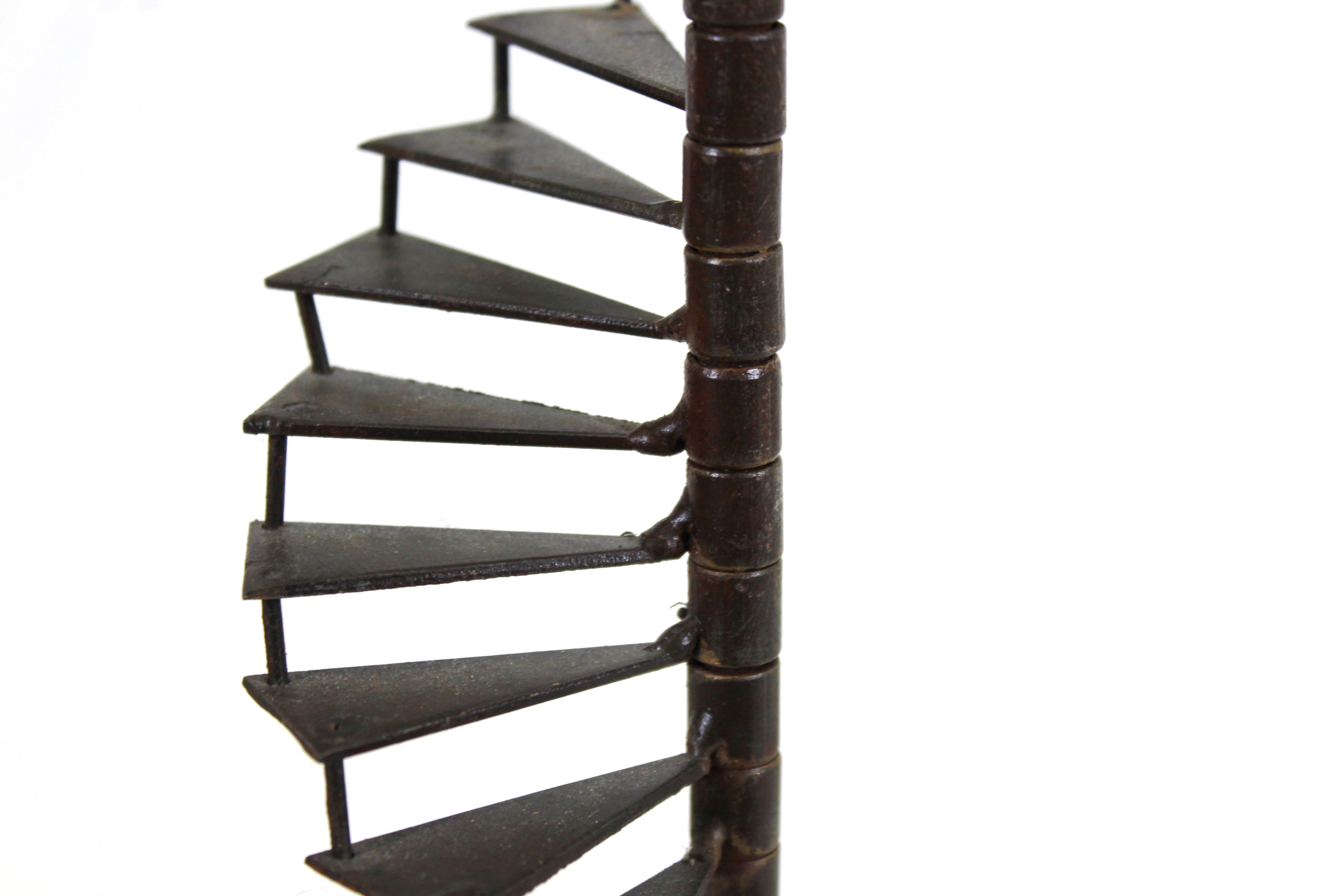Modern Metal Scale Model of Spiraling Staircase 1