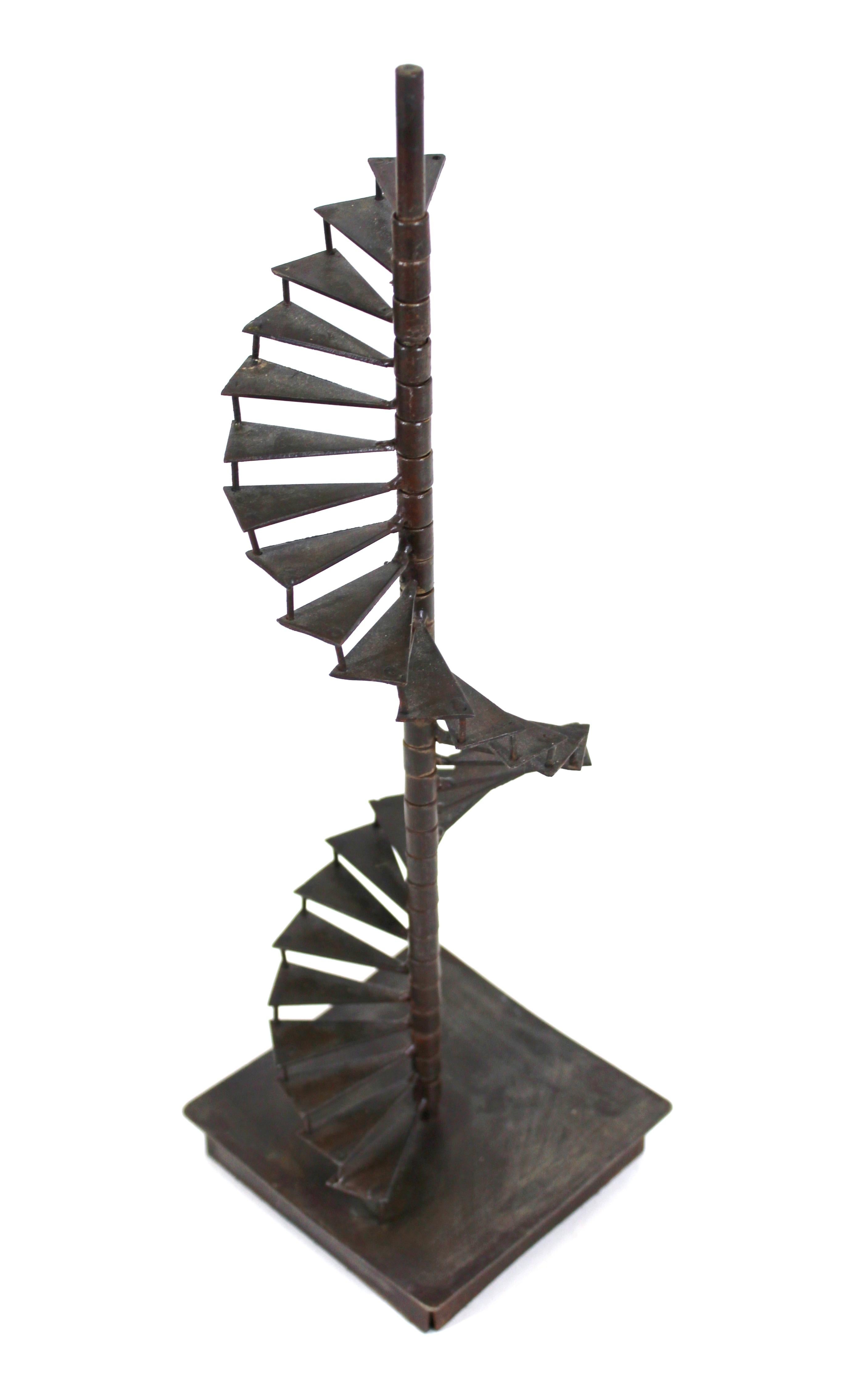 Modern Metal Scale Model of Spiraling Staircase 2