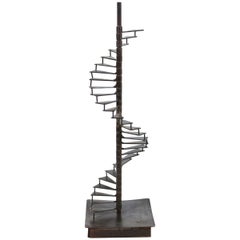 Vintage Modern Metal Scale Model of Spiraling Staircase