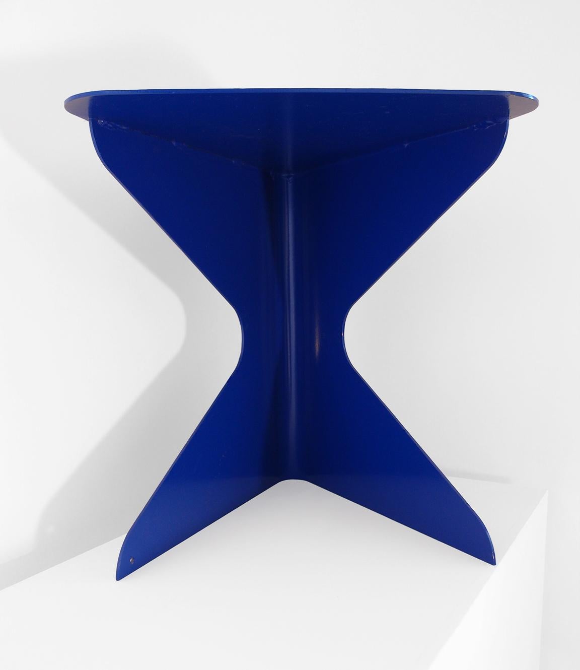 Powder-Coated Modern Metal Stool, Stainless Steel, 'LM Stool' For Sale