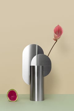 Ekster Vase CS11 - Sculptural bold design in Brushed Stainless Steel by Noom