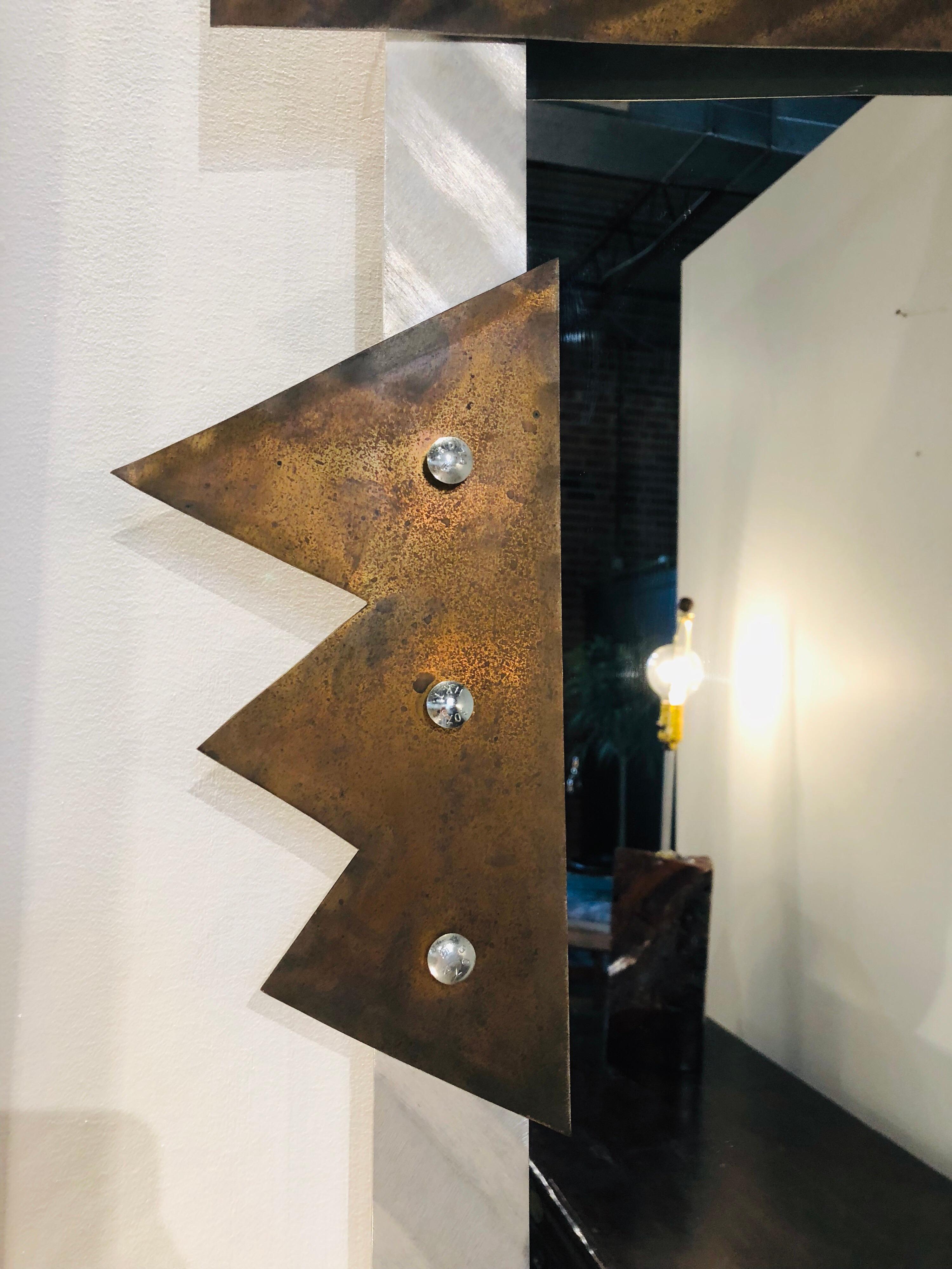 Copper Modern Metal Wall Mirror
