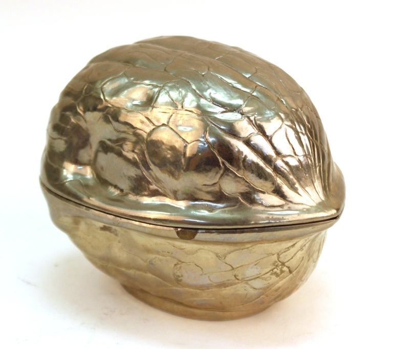 Modern Metal Walnut Shaped Trinket Box at 1stDibs metal trinket box