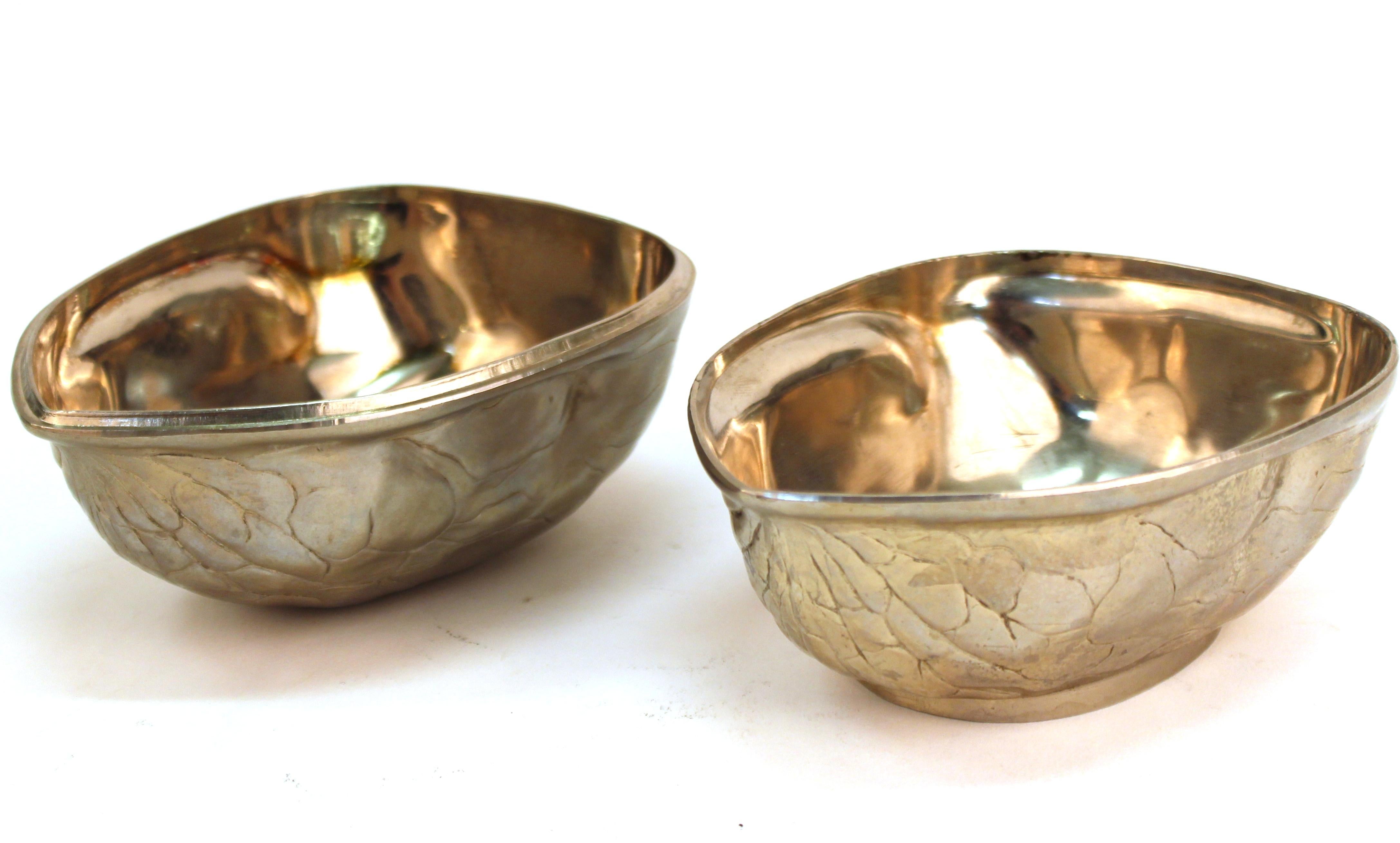 20th Century Modern Metal Walnut Shaped Trinket Box