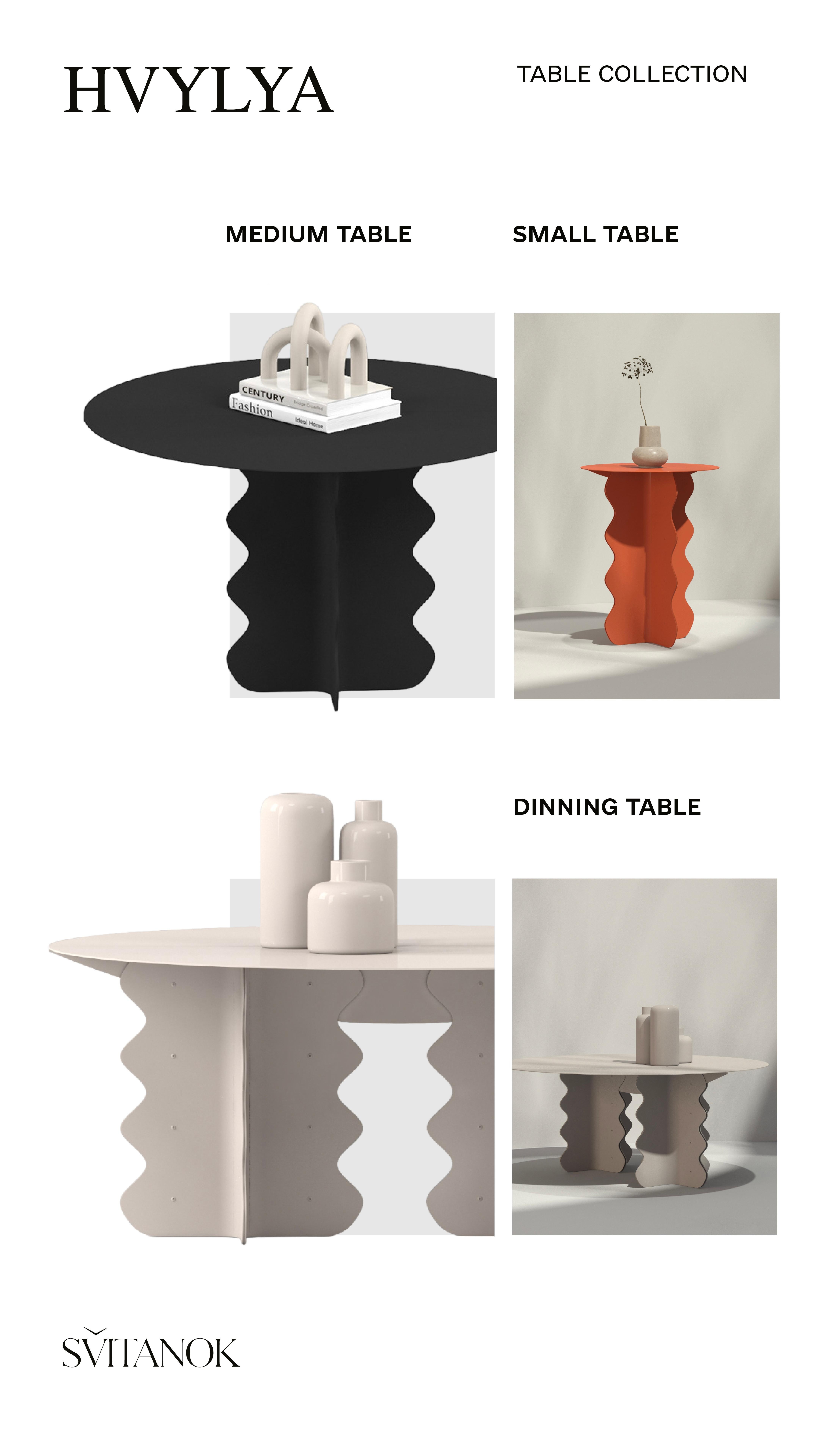 Table basse ronde Wave Modern Metal Designer en vente 3