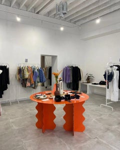 Round Coffee Table Wave Modern Metal Designer Side Table