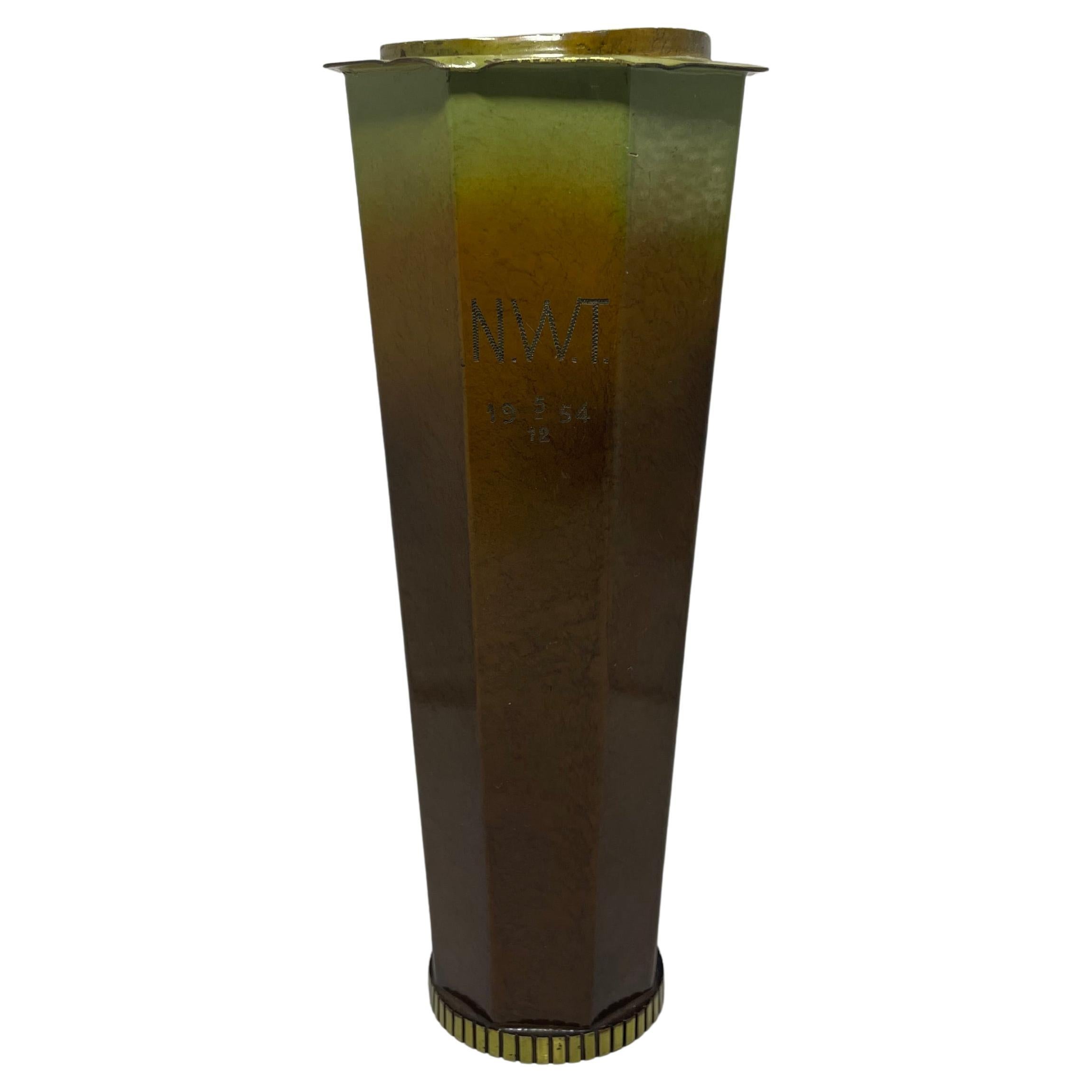 Schwedische modernistische Bronzevase von Metallkonst, 1940er Jahre im Angebot