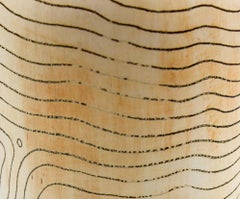 Vaso moderno messicano rustico in argilla Bottiglia di ceramica Made in Oaxaca Strisce Arte Popolare