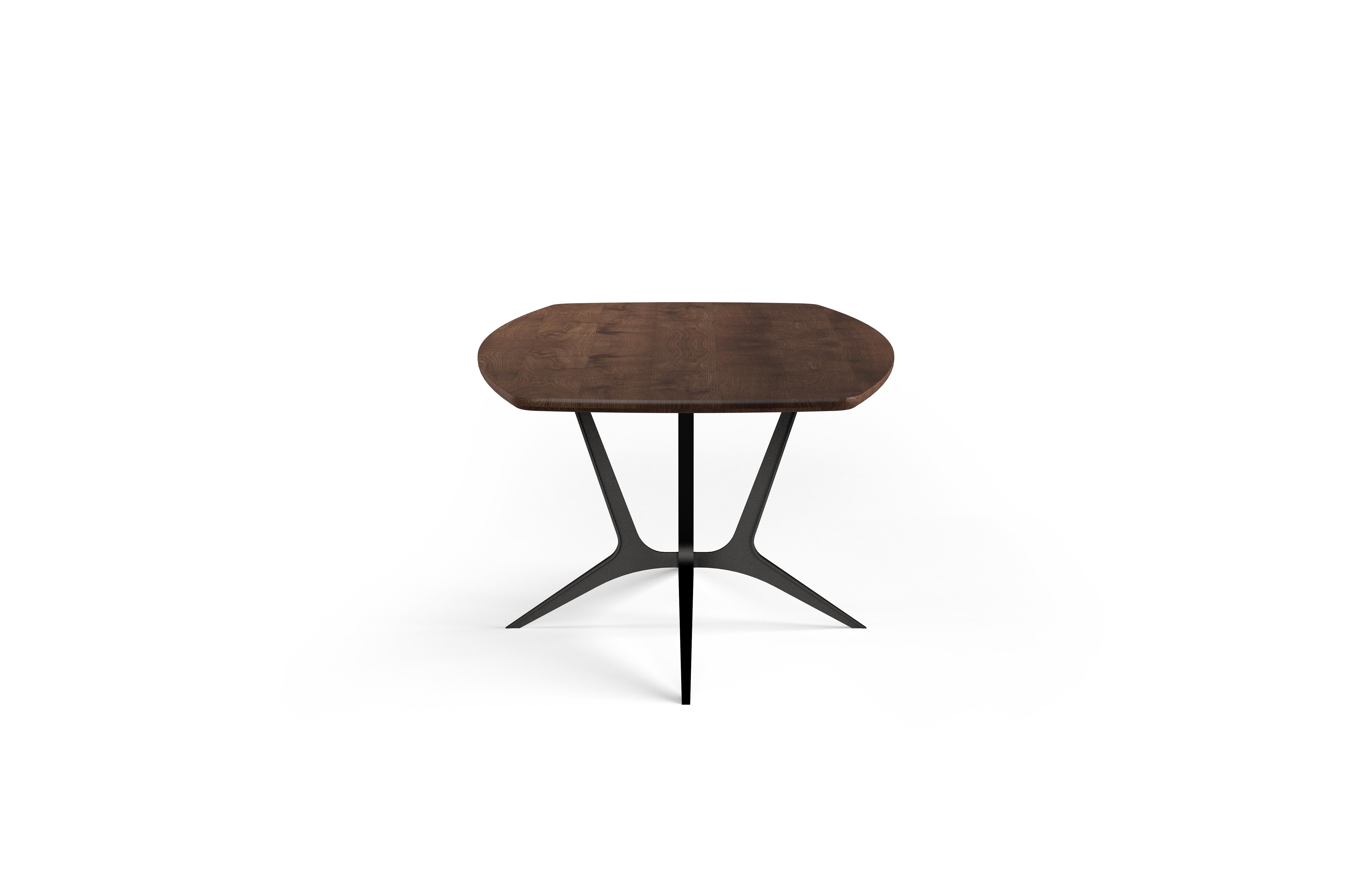 Modern Steel / Brass and Walnut 'Ero' Dining Table by Luteca (Moderne)