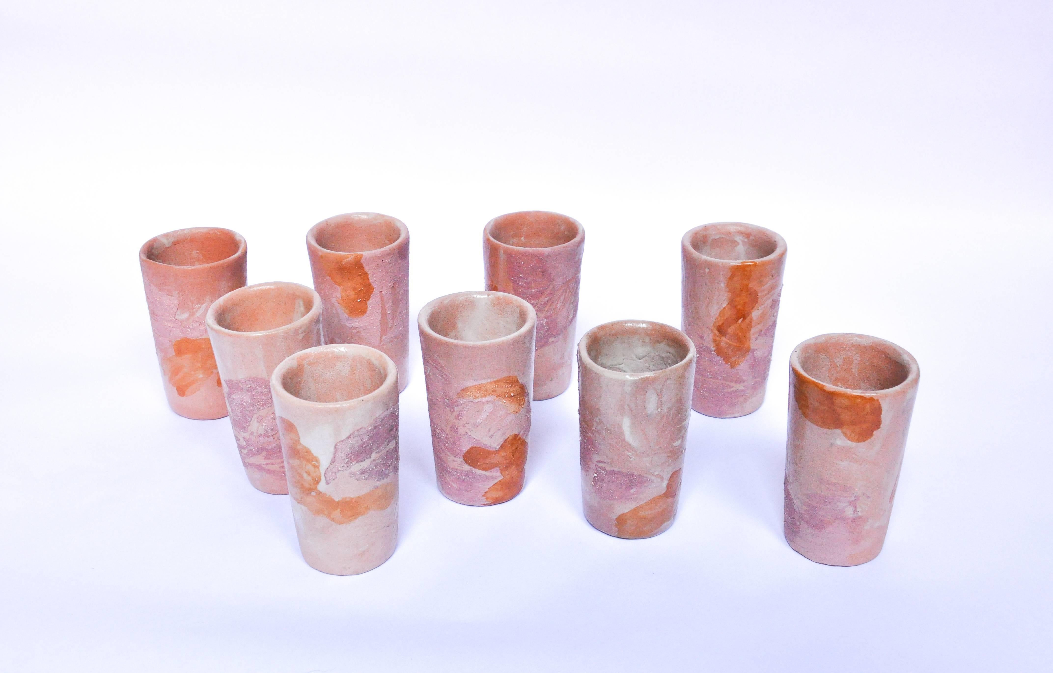 mexican clay shot glasses