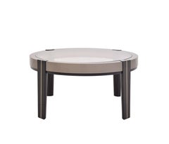 Modern Meyer Round Center Table with Glass Top