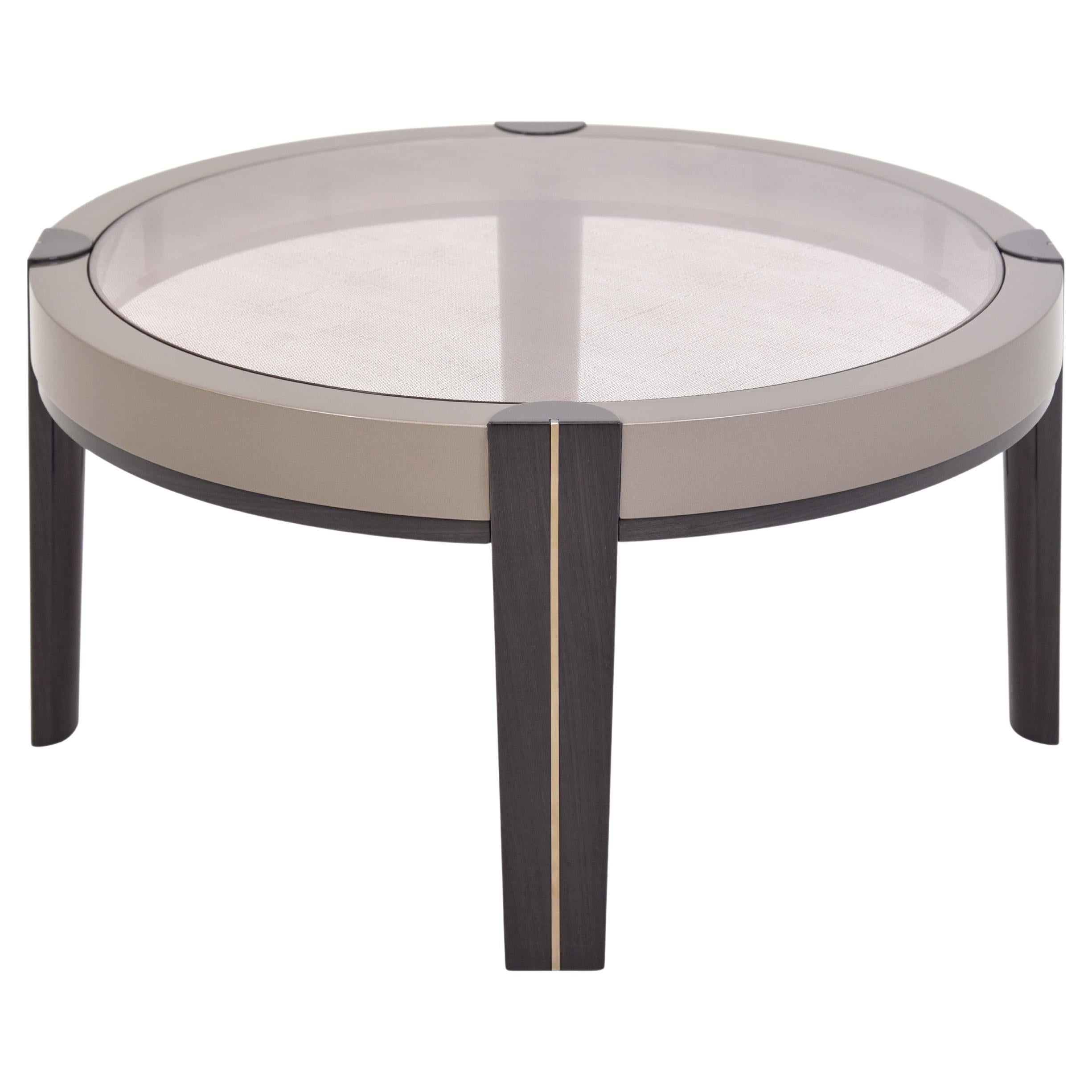 Modern Meyer Round Center Table with Glass Top