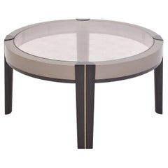 Modern Meyer Round Center Table with Glass Top