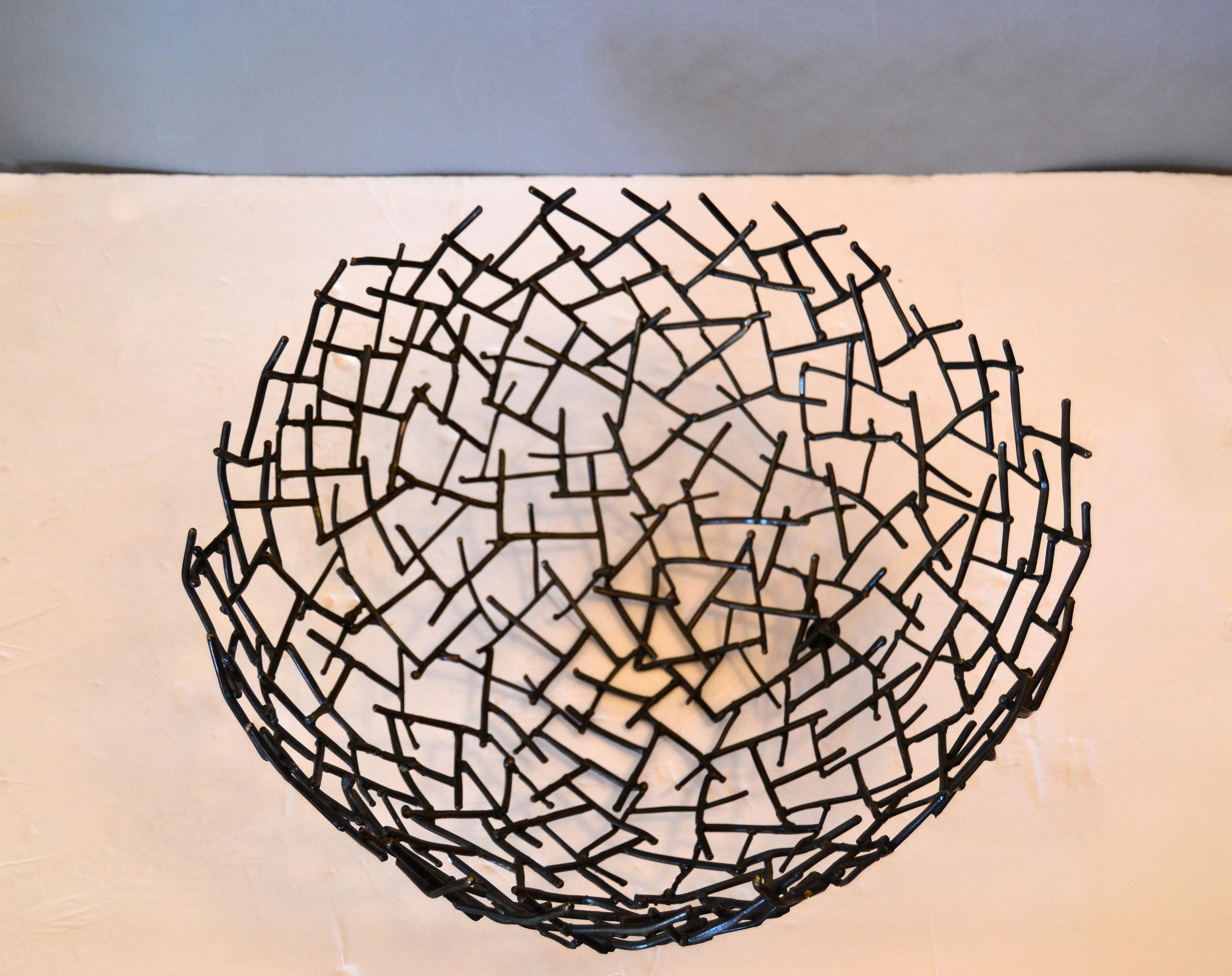 American Modern Michael Aram Thatch Bowl in Bronze Nest Twig
