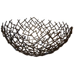 Modern Michael Aram Thatch Bowl in Bronze Nest Twig