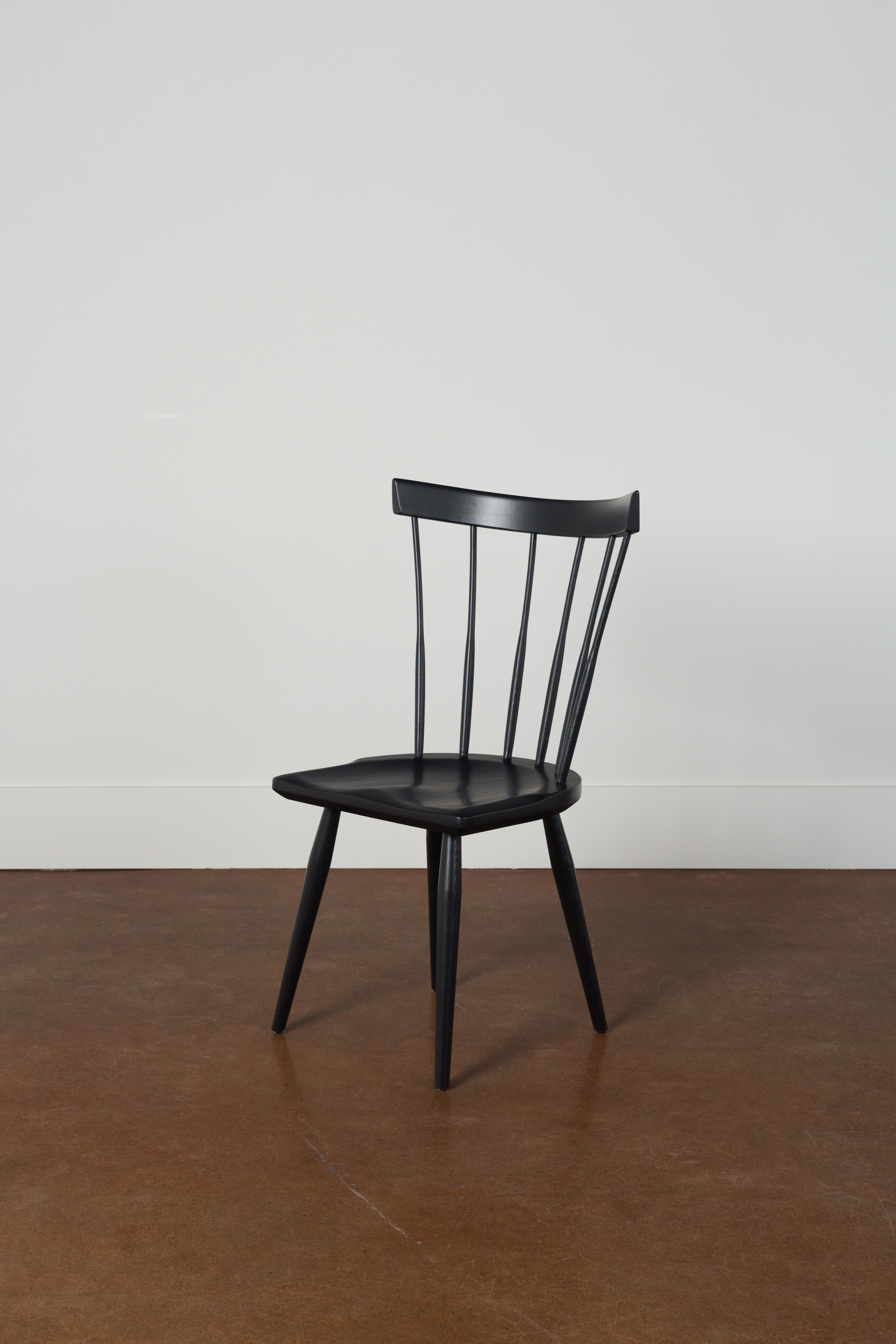 Hand-Crafted Modern Mid Back Side Chair For Sale