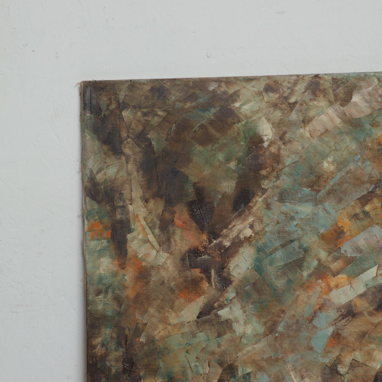 Modern Midcentury Art Abstract Painting, Oil on Canvas In Good Condition In Chula Vista, CA