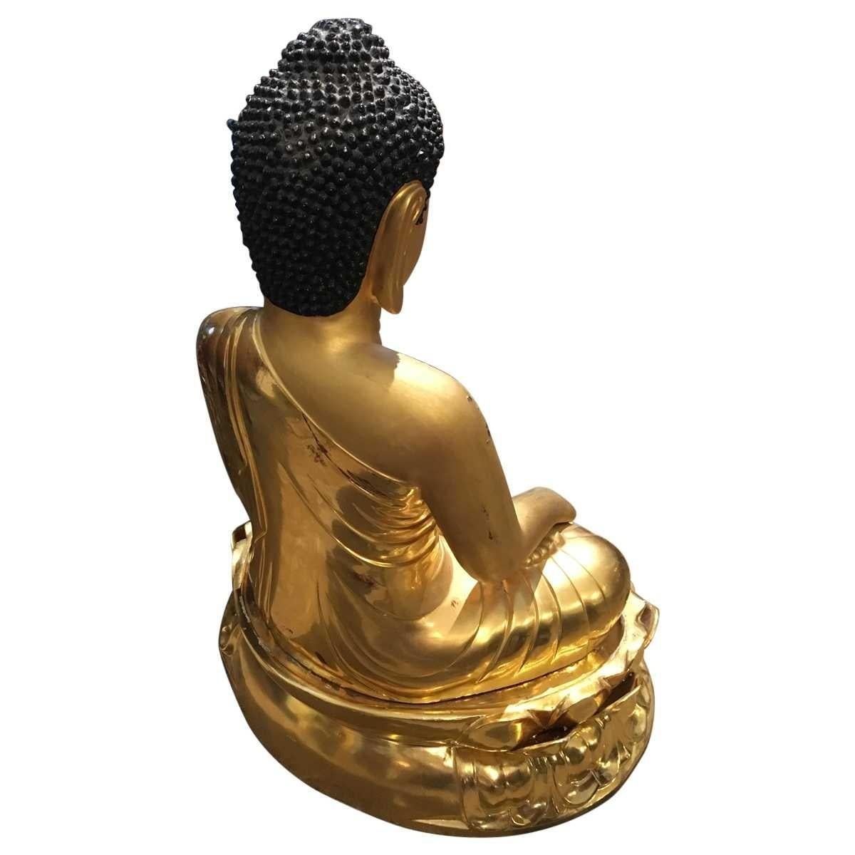 Other Modern Midcentury Bronze Chinese Seated Buddha Statue