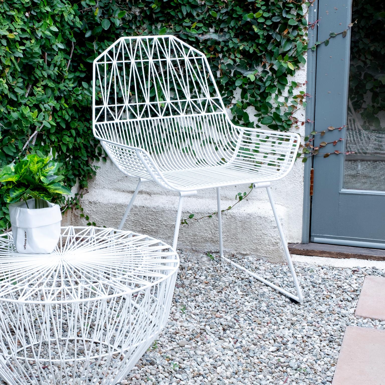 Galvanized Modern, Midcentury Inspired Wire Lounge Chair, the Farmhouse in Black
