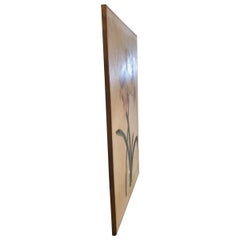 Modern Midcentury Lilies Late-20th Century Painting on Canvas Unique Work