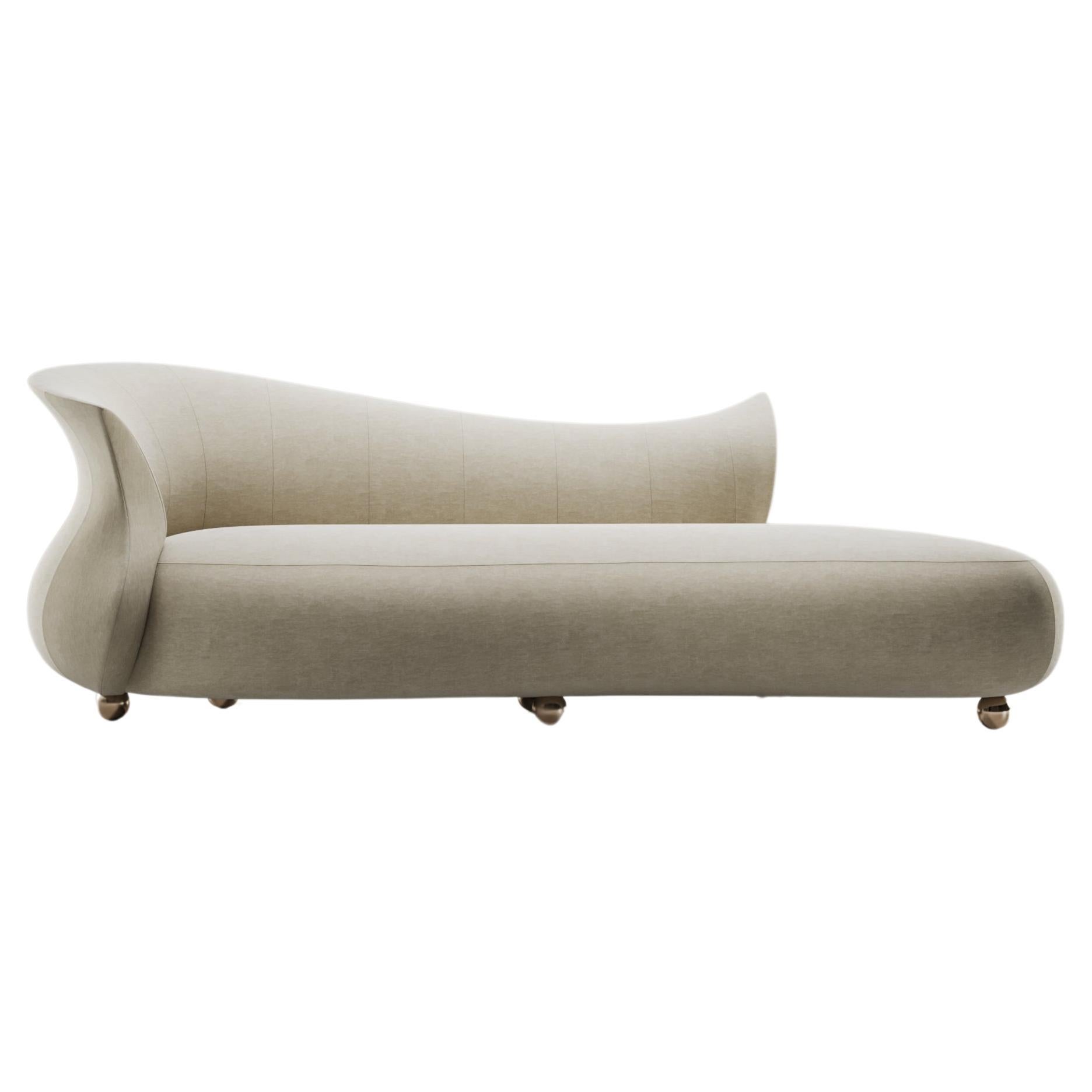Modern Mid Century Organic Curved Amphora Couch Prolonged For Sale