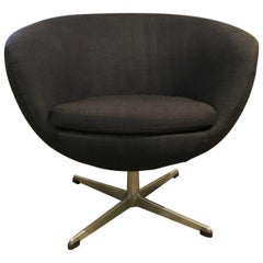 Modern Midcentury Overman Sweden Swivel Pod Accent Chair