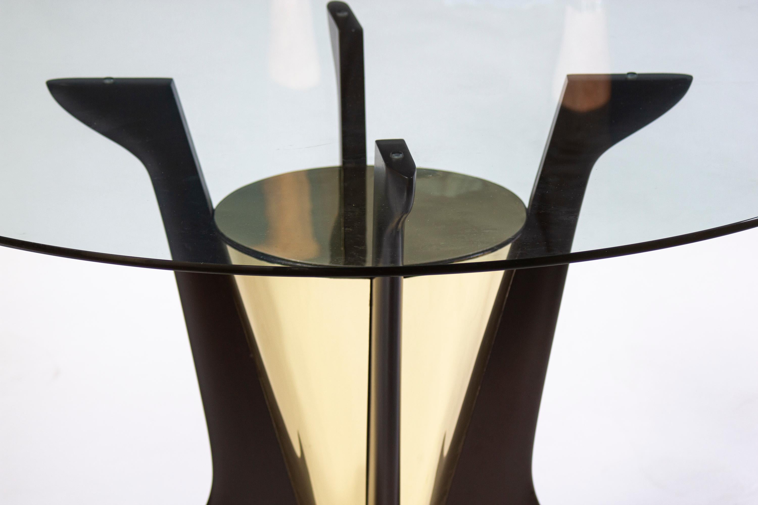 Moderner runder Glas-Ess- oder Mitteltisch aus der Mitte des Jahrhunderts, Ico Parisi  (Moderne der Mitte des Jahrhunderts) im Angebot