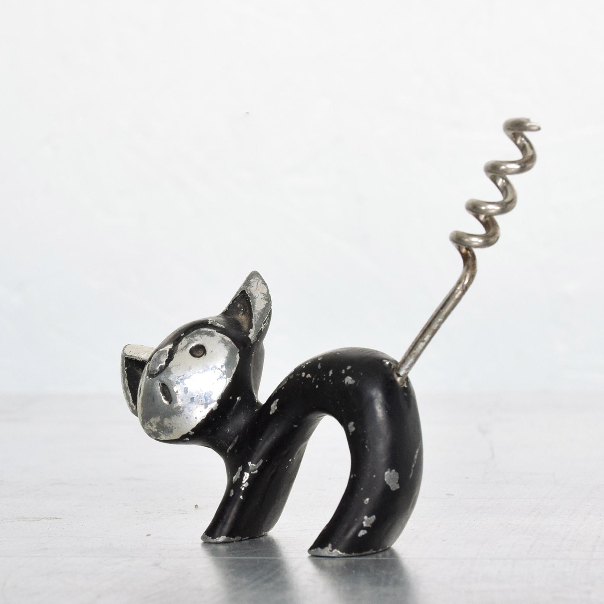 Black & Silver Cat Corkscrew